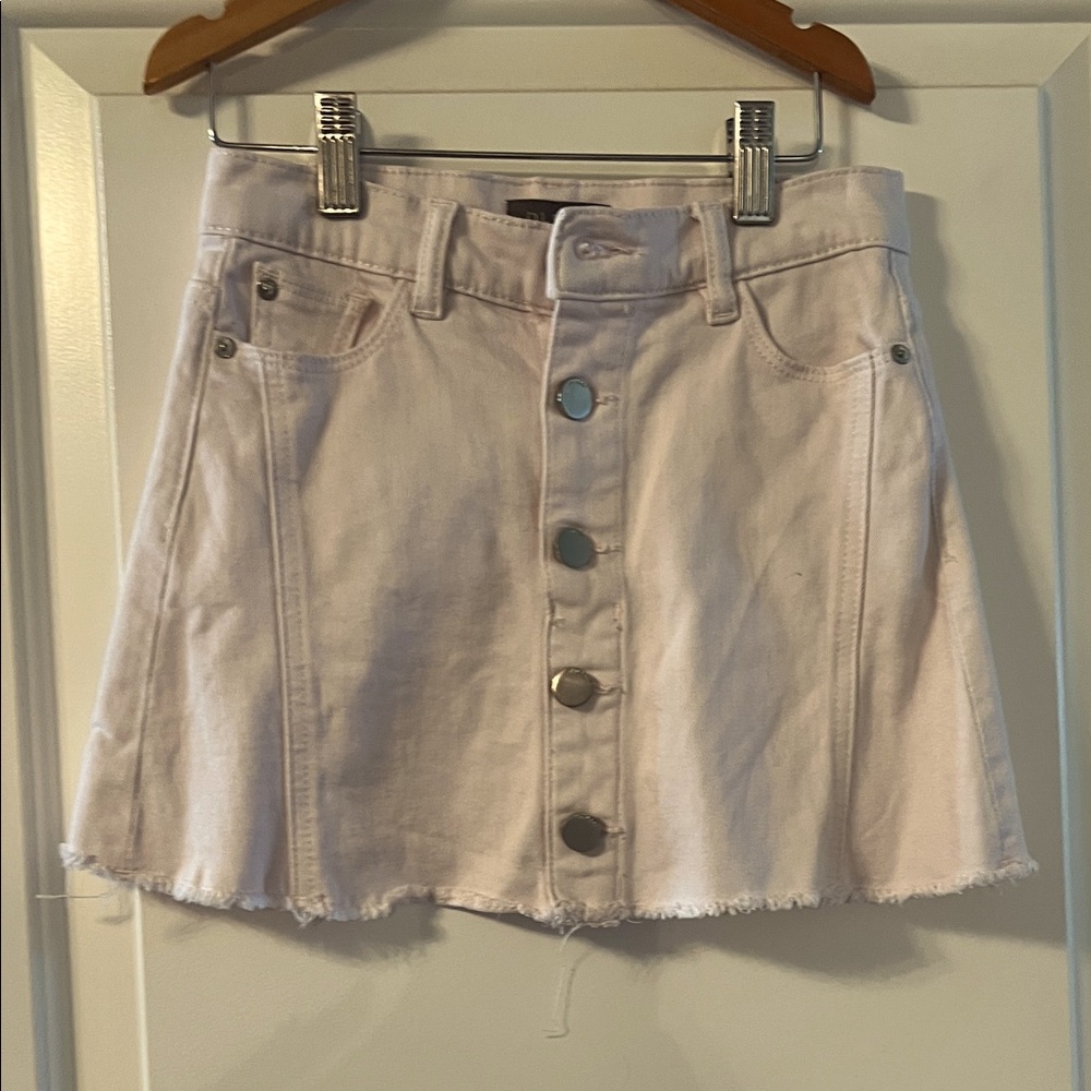 DL1961 Pink Button-Front Denim Skirt
